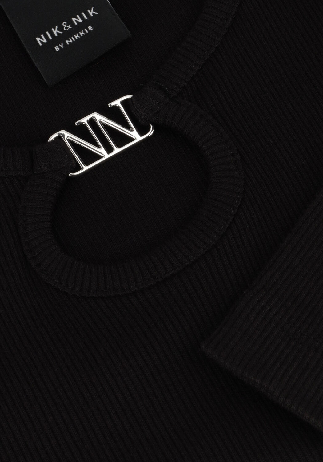 Zwarte NIK & NIK Top PRESLEY LS RIB TOP - large