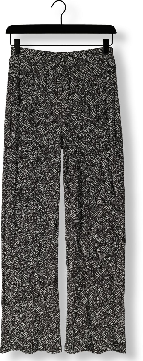 ALIX THE LABEL Dames Broeken Ladies Woven Crinkle Text Pants Zwart