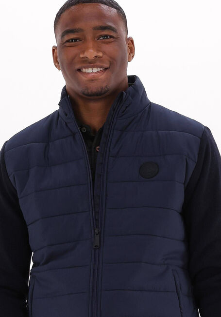 Blauwe SCOTCH & SODA Gewatteerde jas PADDED JACKET WITH KNITTED SLEEVE AND BACK PANEL - large