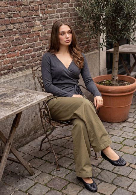 Donkergrijze BOII STUDIOS Top MOSA WRAP KNIT - large