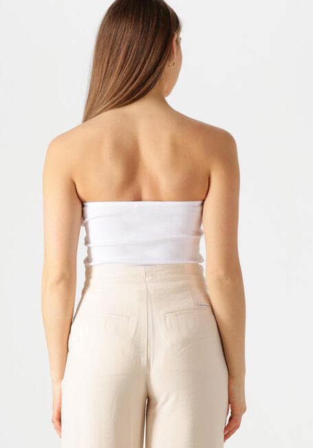 Witte CALVIN KLEIN Top WOVEN LABEL RIB SLEEVELESS TOP - large