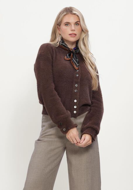 Bruine RUBY TUESDAY Truien/vesten VIVETT FLUFFY KNIT CARDIGAN - large