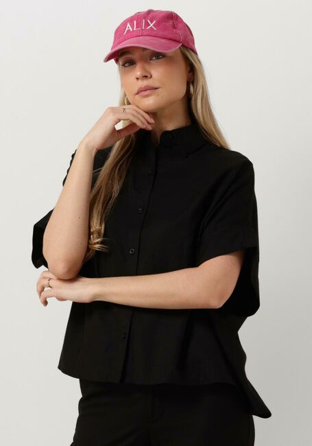 Zwarte ALIX THE LABEL Blouses LADIES WOVEN LINEN OVERSIZED BLOUSE - large