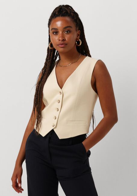 Beige SELECTED FEMME Gilet SLFRITA VEST BIRCH - large