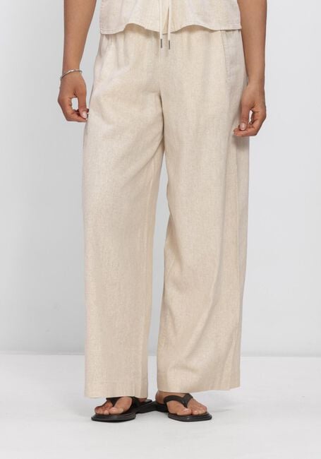 Beige OBJECT Broeken OBJKADIE MW WIDE PANTS 145 - large
