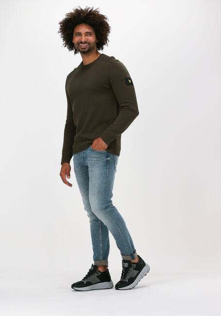 Groene LYLE & SCOTT Trui SHOULDER DETAIL CREW NECK KNIT - large