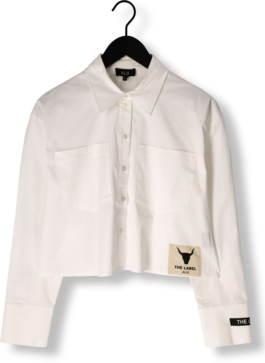 ALIX THE LABEL Dames Blouses Ladies Woven Cropped Blouse Wit