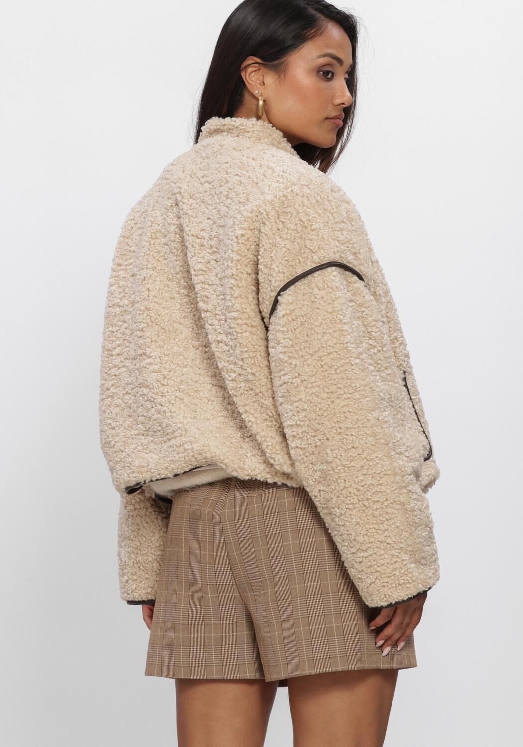 Beige NUKUS Teddy jas HEINEKE JACKET - large