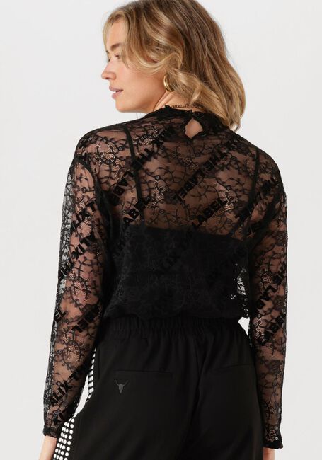 Zwarte ALIX THE LABEL Top LADIES WOVEN ALIX LACE FITTED TOP - large