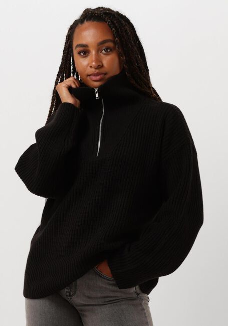 Zwarte SELECTED FEMME Coltrui SLFBLOOMIE LS KNIT HALF ZIP - large