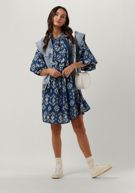 Blauwe BY-BAR Mini jurk BOWIE MADRAS DRESS - large