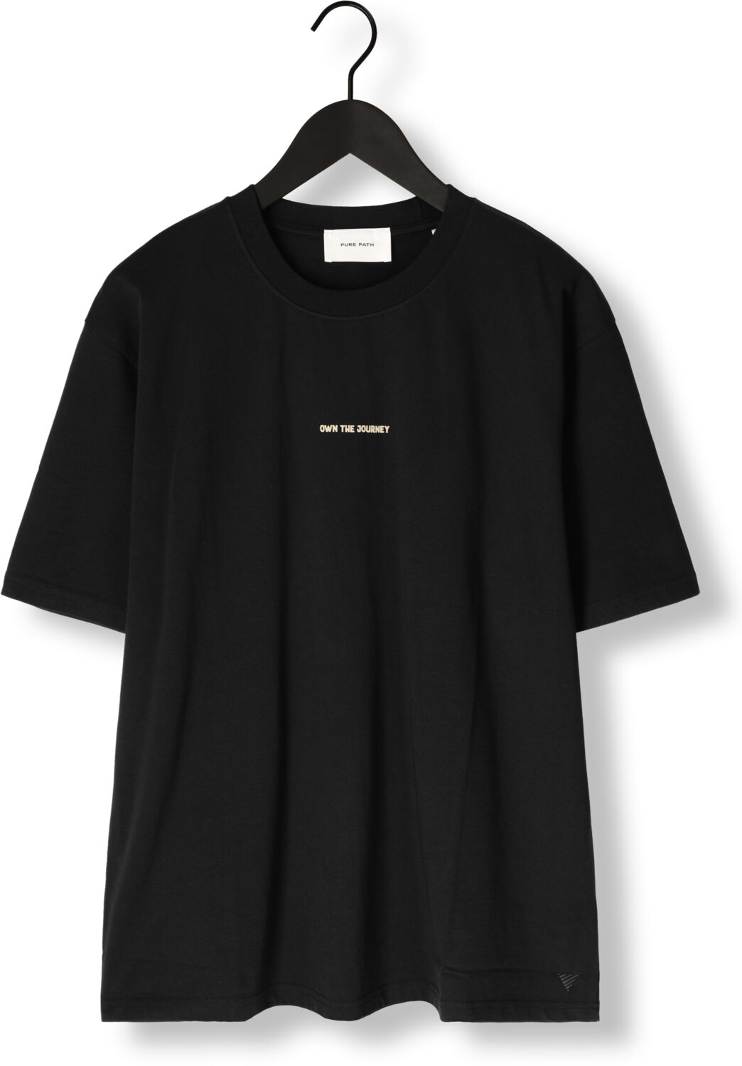 PURE PATH Heren Polo's & T-shirts Loose Fit Crewneck Ss T-shirts Zwart