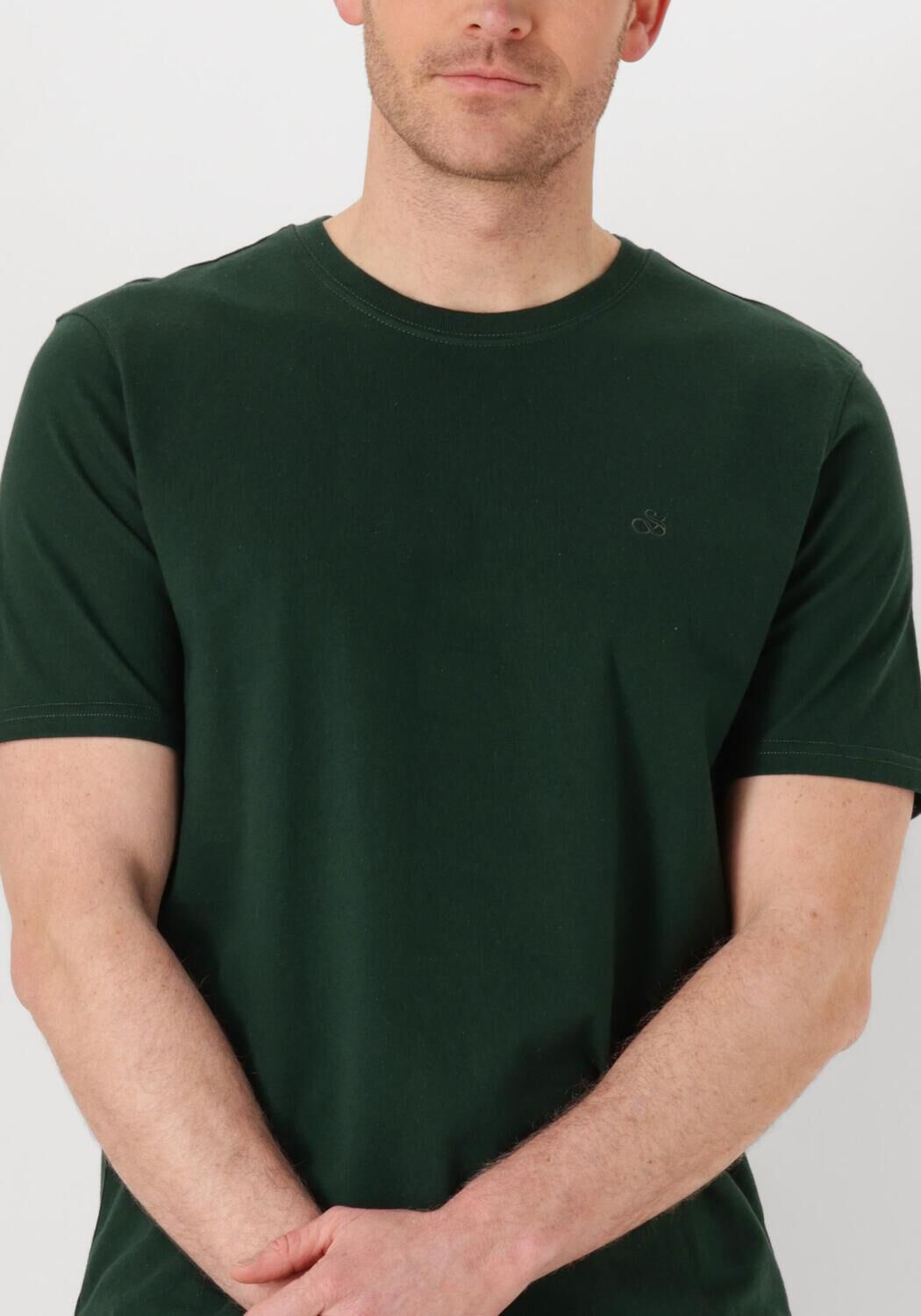 SCOTCH & SODA Heren Polo's & T-shirts Logo Regular Fit T-shirt Groen