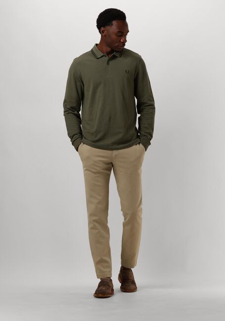 Donkergroene FRED PERRY Polo TWIN TIPPED FRED PERRY SHIRT LONG SLEEVE - large