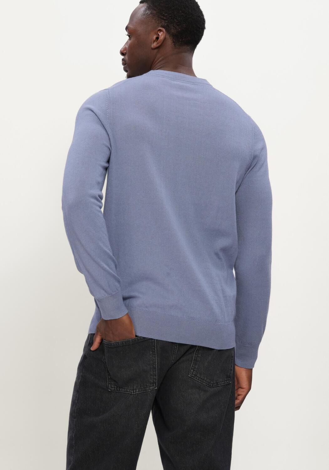 Blauwe LYLE & SCOTT Trui COTTON MERINO CREW NECK JUMPER - large