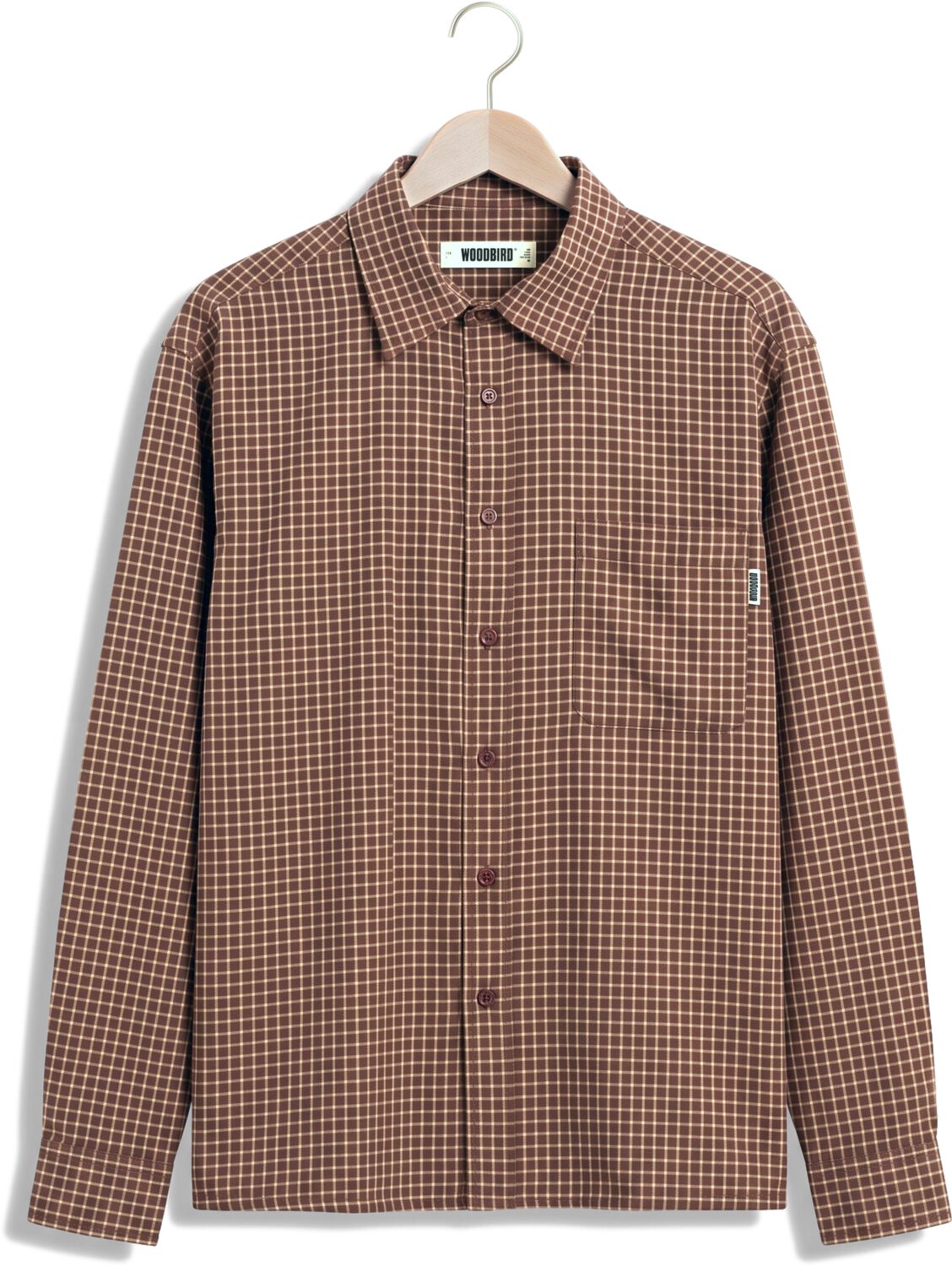 WOODBIRD Heren Overhemden Wbbuzo Man Check Shirt Bruin