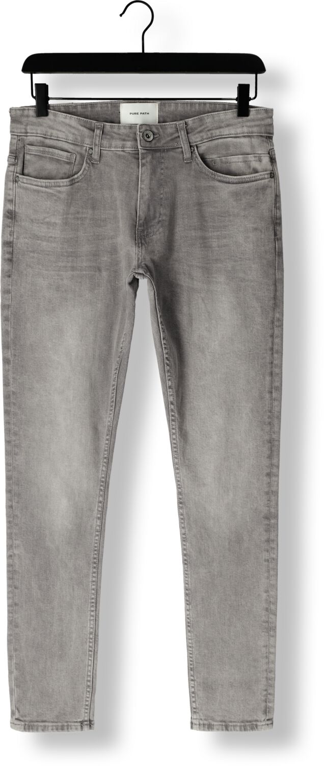 PURE PATH Heren Jeans The Jone Skinny Fit Jeans Grijs