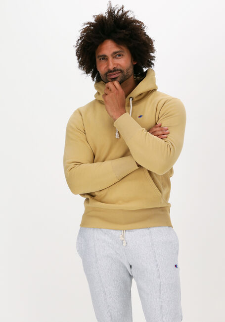 Beige CHAMPION Sweater REVERSE WEAVE HOODIE - large