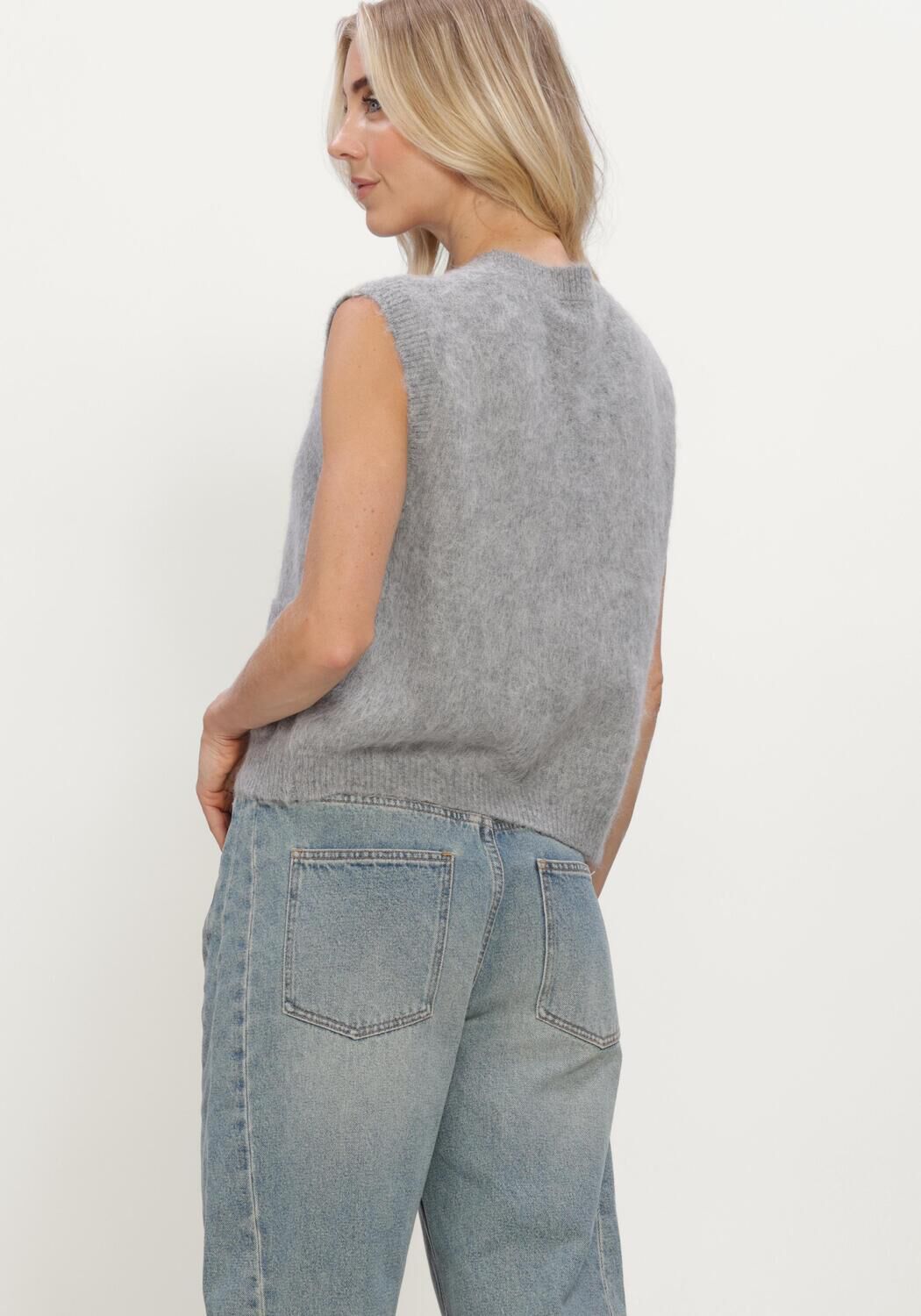 Grijze CIRCLE OF TRUST Vest FAUVE KNIT - large