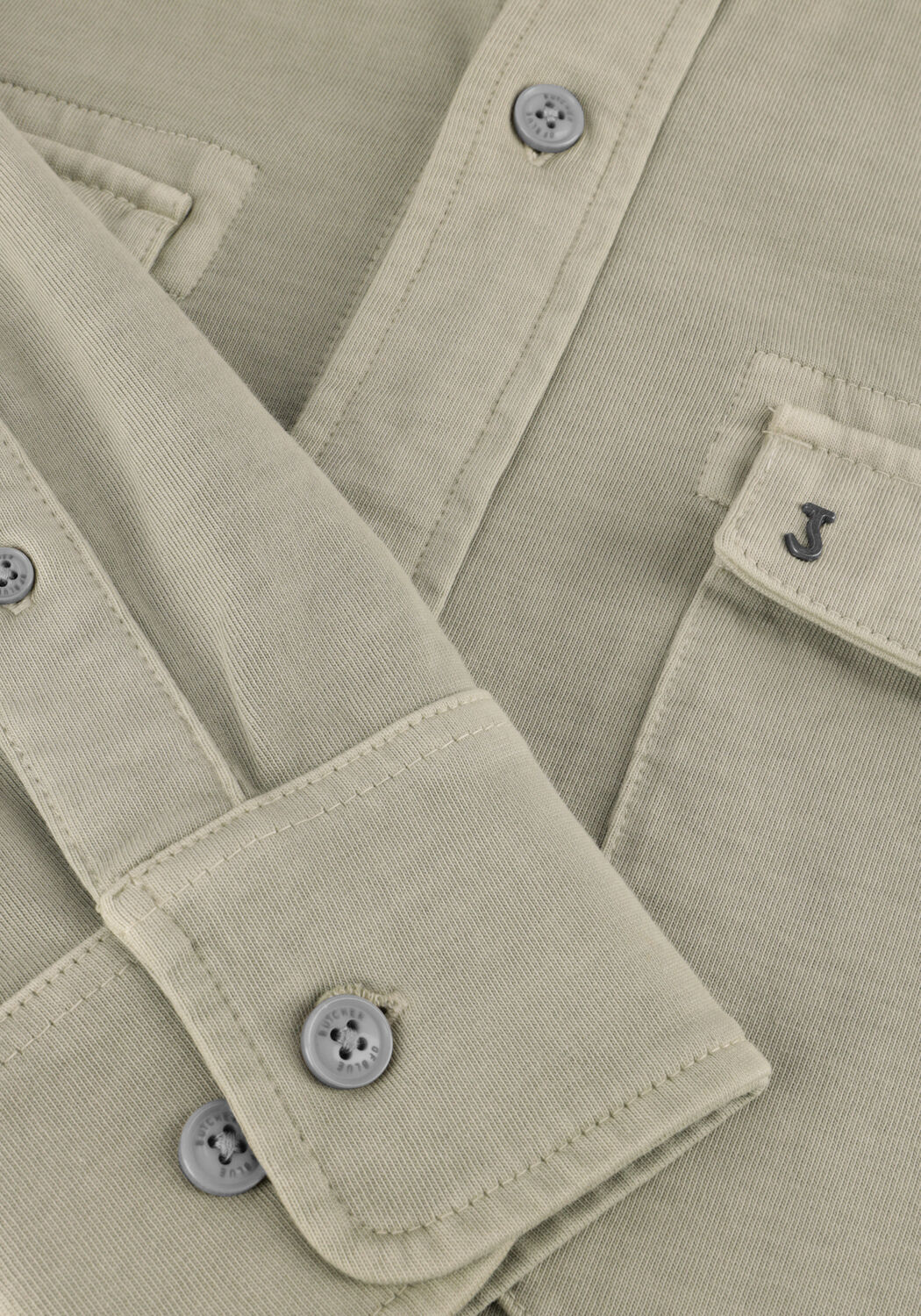 Groene BUTCHER OF BLUE Overshirt FINN POCKET JERSEY OVERSHIRT - large
