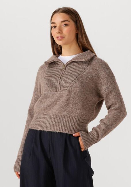 Taupe BY-BAR Trui BOXY BEAU PULLOVER - large