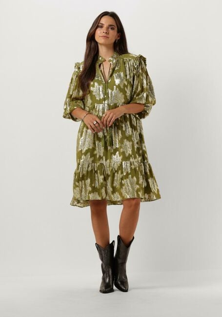 Groene JANICE Mini jurk JURK PRINT LUREX JIMMY - large
