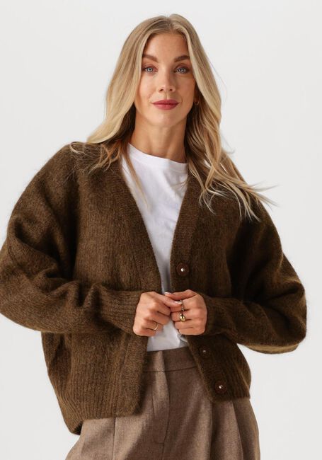 Bruine SECOND FEMALE Vest BROOKY KNIT BOXY SPENCER - large