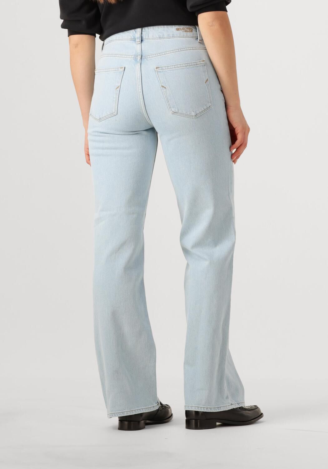 lichtblauwe selected femme wide jeans slfalice n hw wide lon sky blue jeat