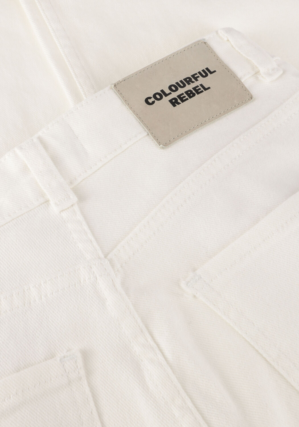 Witte COLOURFUL REBEL Wijde broek GAIAS HIGH RISE WIDE LEG DENIM PANTS - large