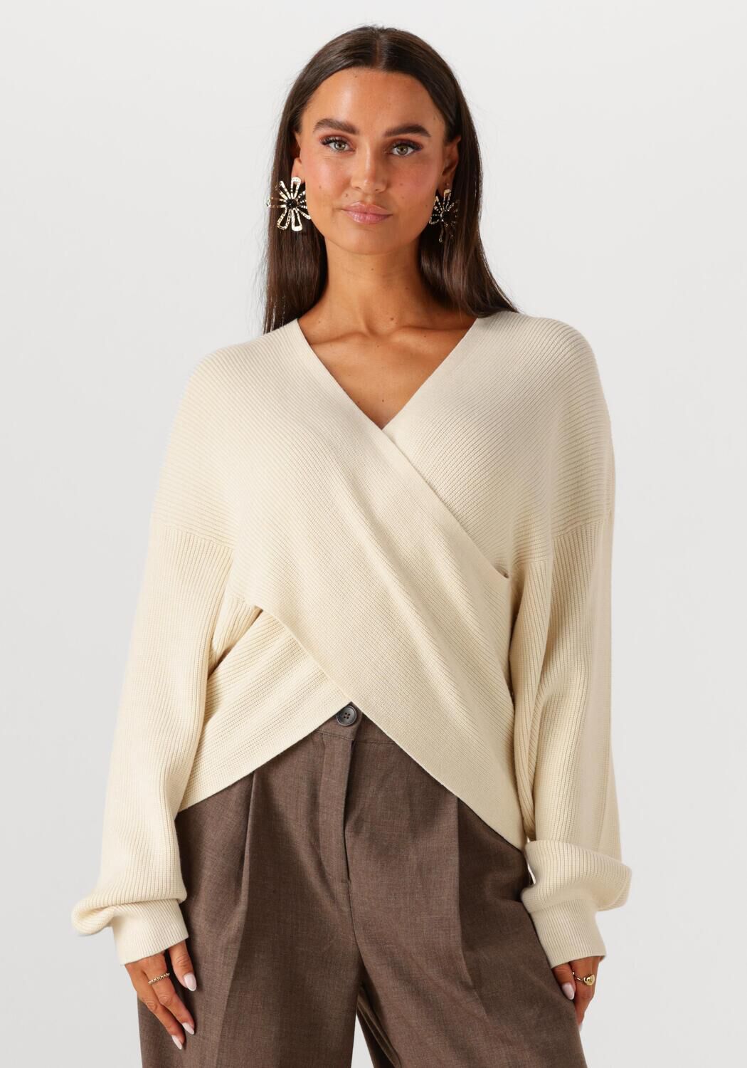 MSCH COPENHAGEN Dames Tops & T-shirts Mschzinelle Rachelle Wrap Pullover Ecru