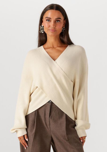 Ecru MSCH COPENHAGEN Trui MSCHZINELLE RACHELLE WRAP PULLOVER - large