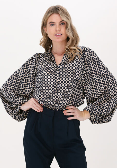 Donkerblauwe NEO NOIR Blouses NANI SQUARE MIX BLOUSE - large