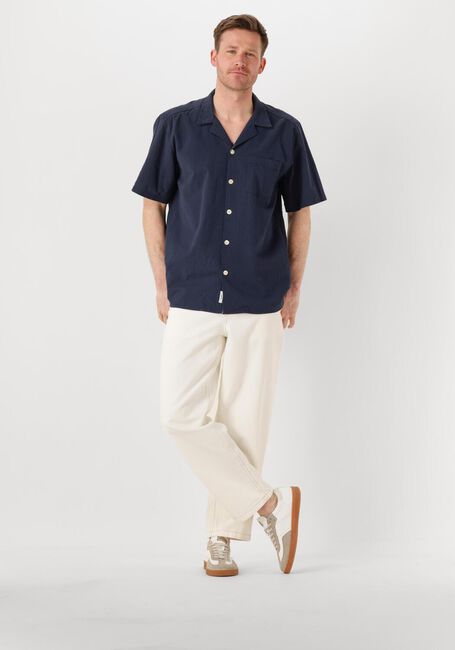 Zwarte FORÉT Casual overhemd HUSH SEERSUCKER SS SHIRT - large