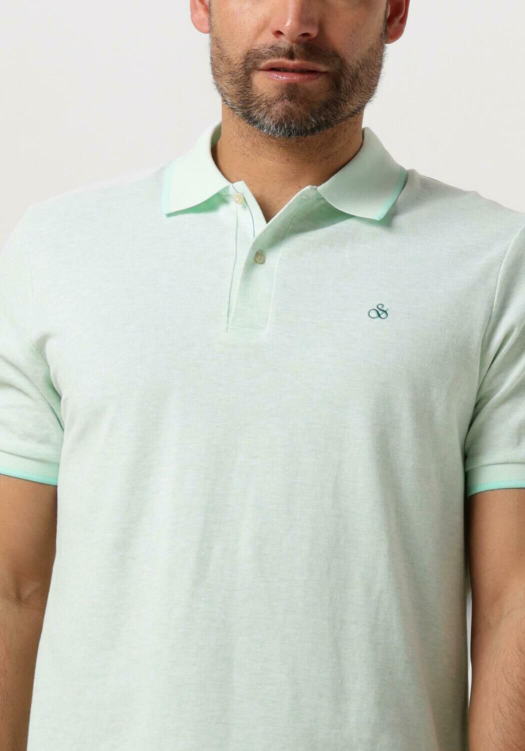 SCOTCH & SODA Heren Polo's & T-shirts Melange Polo Mint