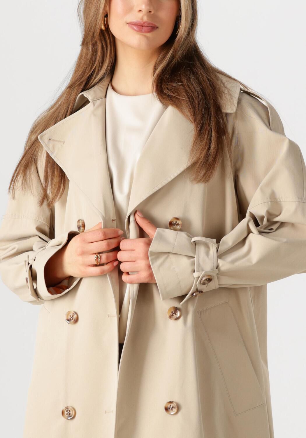 BEAUMONT Dames Jassen Maxy Trench Coat Beige