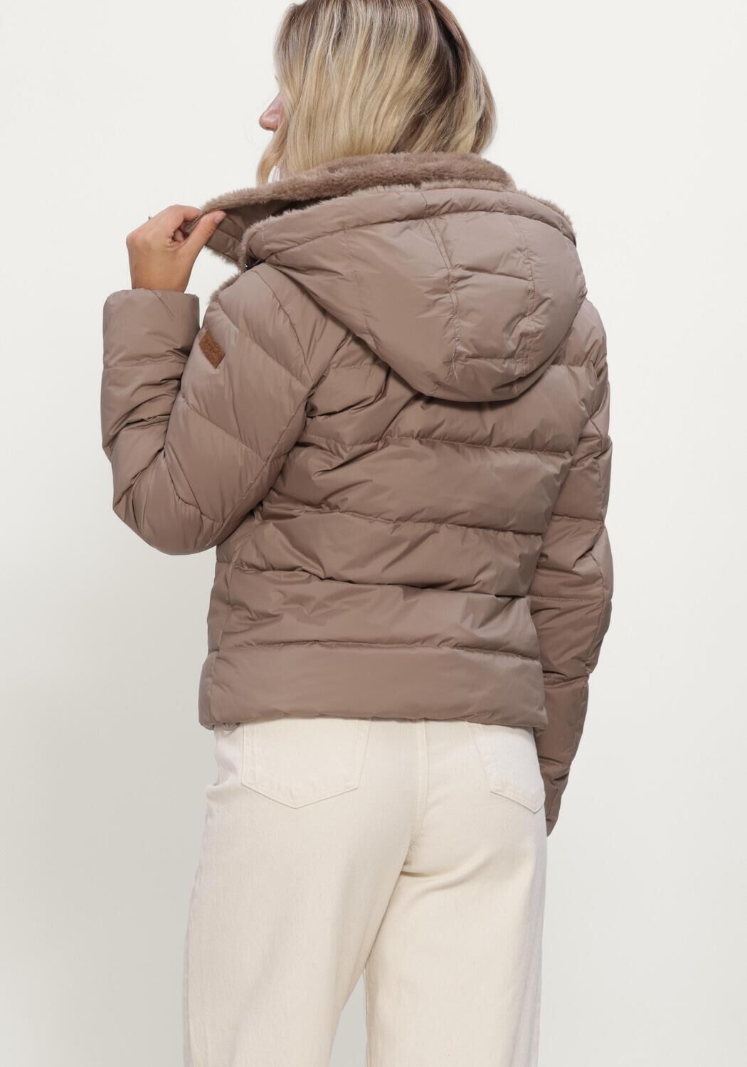 Taupe MOSCOW Gewatteerde jas 21-08-SPENCER - large