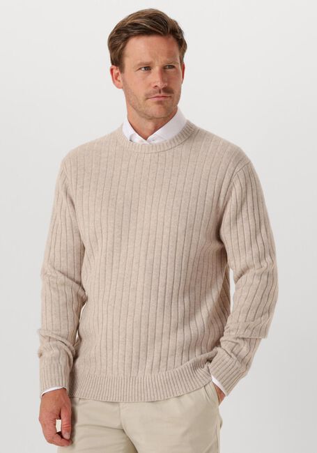 Beige PROFUOMO Trui PULLOVER CREW NECK WOOL BLEND - large