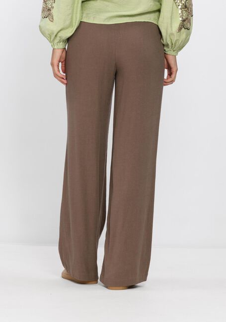 Bruine SELECTED WOMEN Wijde broek SLFVIVA-GULIA HW LONG SUN PANT - large