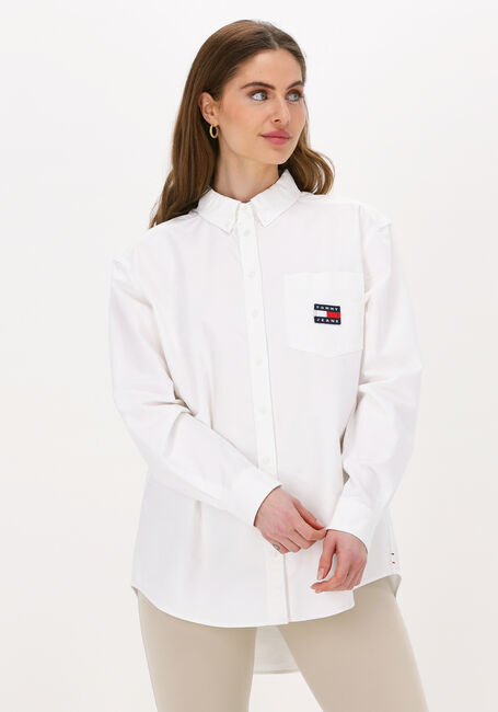 Witte TOMMY JEANS Blouses TJW BADGE BOYFRIEND SHIRT - large