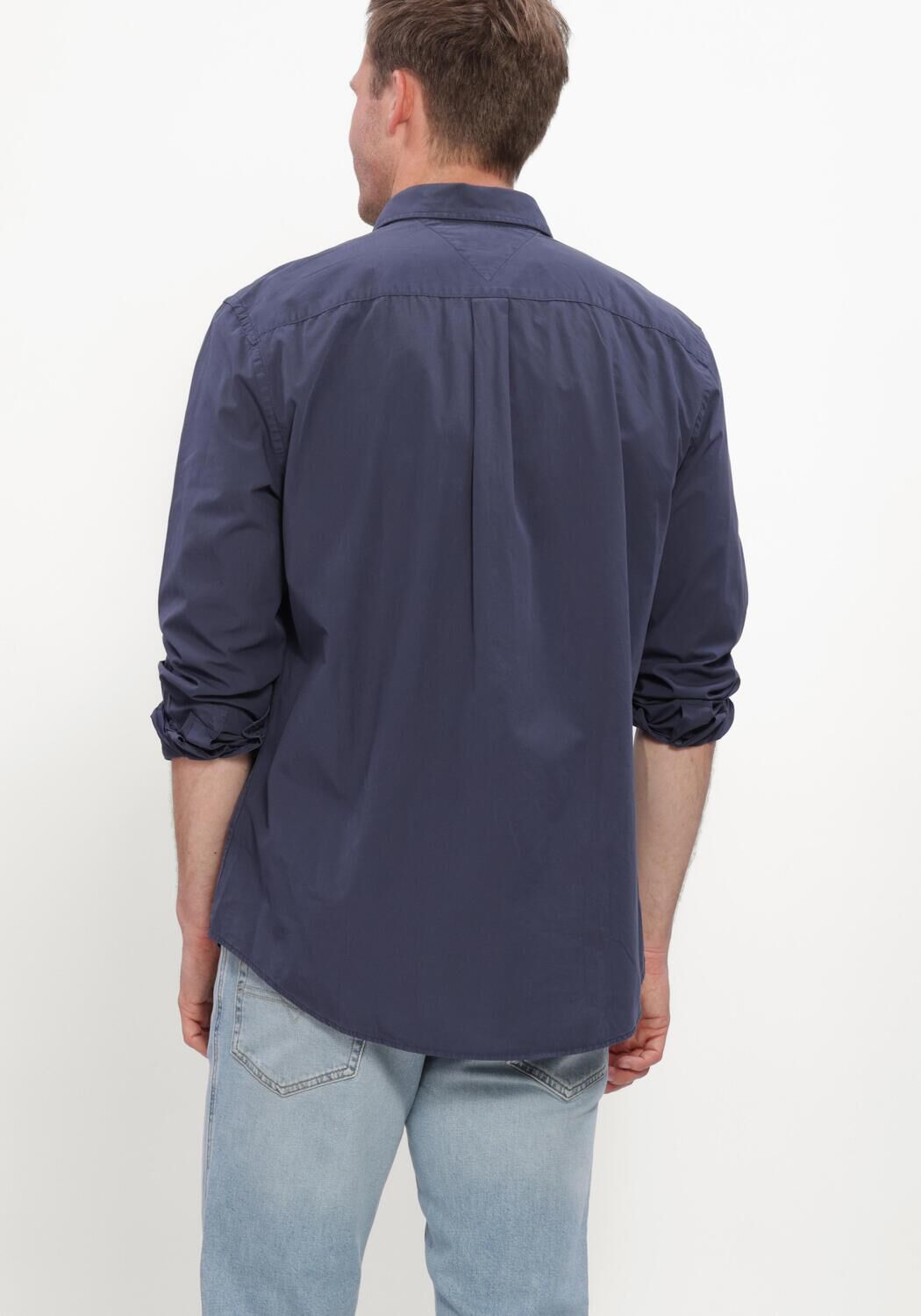 Donkerblauwe TOMMY HILFIGER Casual overhemd GMD POPLIN SEMI SPREAD RF SHT - large