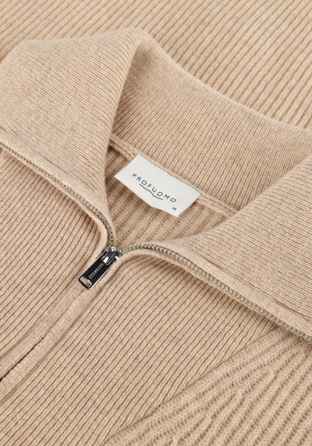 Beige PROFUOMO Trui PULLOVER HALF ZIP - large