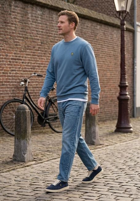 Blauwe LYLE & SCOTT Sweater CREW NECK SWEATSHIRT - large