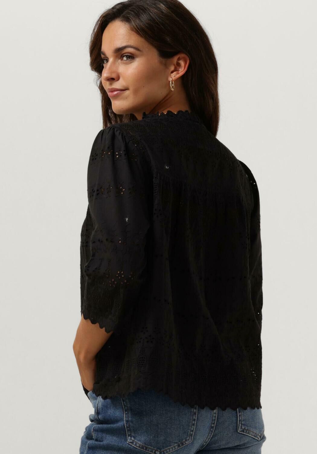 Broderie top zwart shop