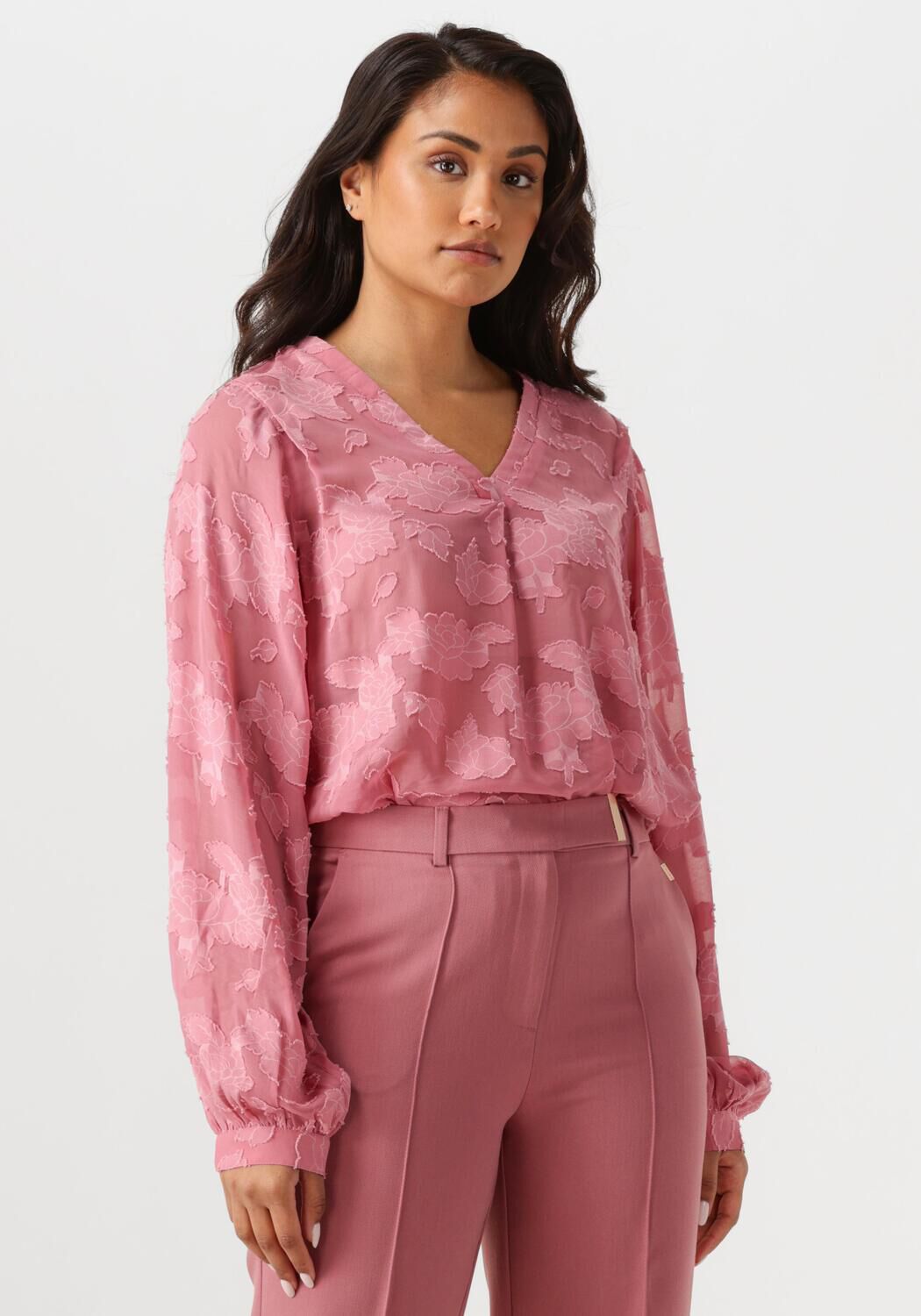 AAIKO Dames Blouses Alana Chiffon Flower Pes 509 Roze