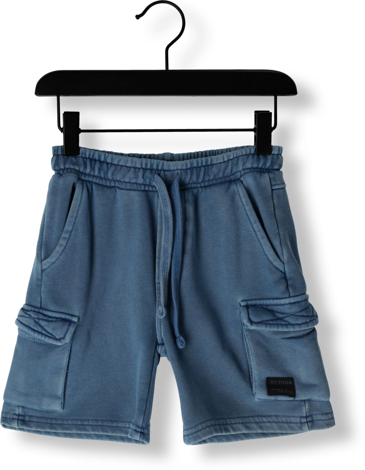 Retour Jeans relaxed cargo sweatshort blauw
