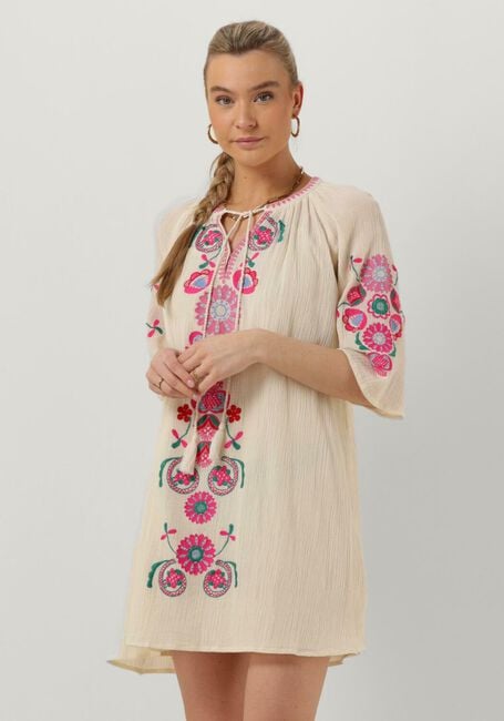 Creme ANTIK BATIK Mini jurk MAGOO DRESS - large