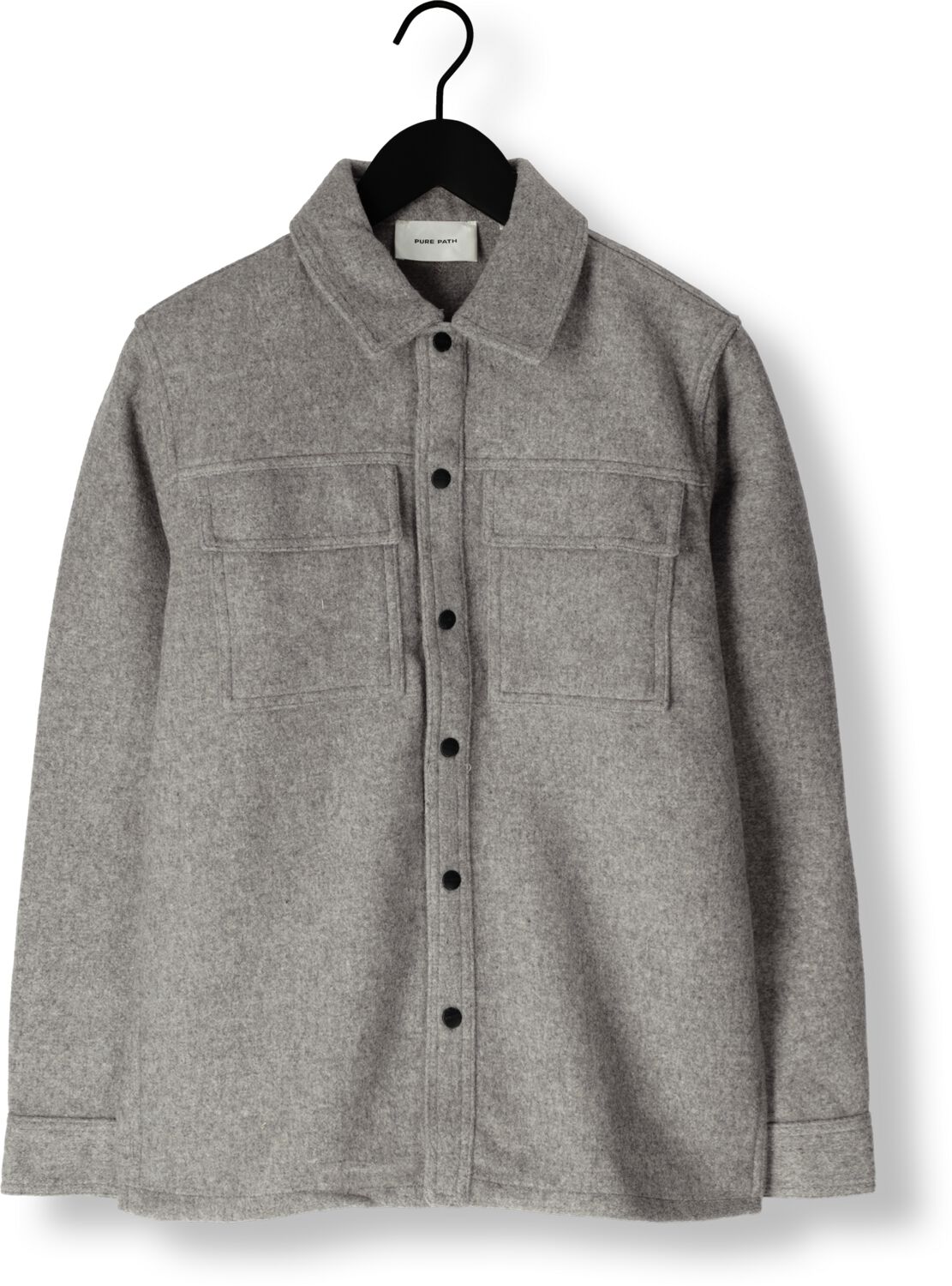 PURE PATH Heren Overshirts Regular Fit Shirts Over203 Grijs