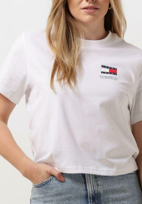 Witte TOMMY JEANS T-shirt TJW BXY GRAPHIC FLAG TEE - large