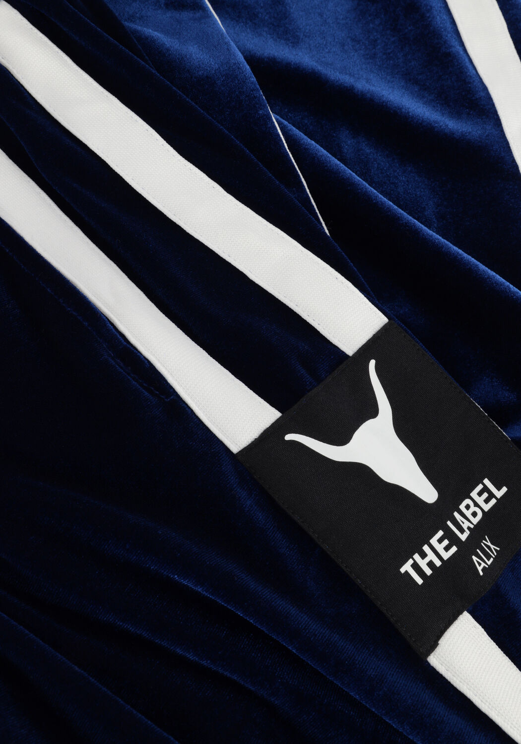 Blauwe ALIX THE LABEL Wijde broek LADIES WOVEN VELVET SPORTY PANTS - large