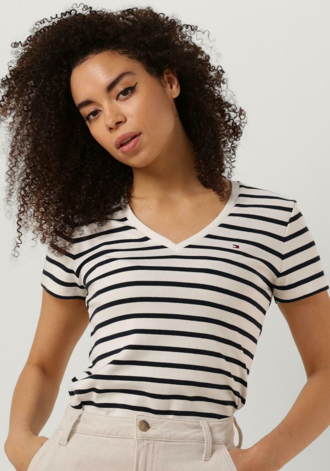 wit blauw gestreept shirt dames